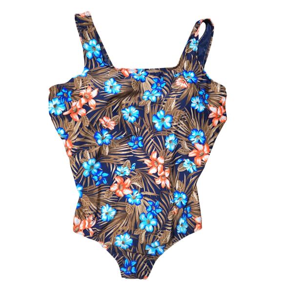 Lands End 1 Piece Swimsuit 26 Womens Plus Size Padded Floral Tropical Vacation - Picture 1 of 5